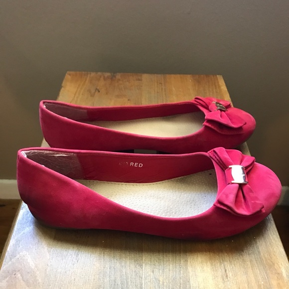 Suede ballerina flats with bow - Picture 3 of 6